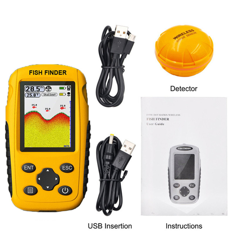 魚群探知機 ワイヤレスソナーセンサー 水深50m 距離200 - Fishing Boat Depth Finder のレビューと価格