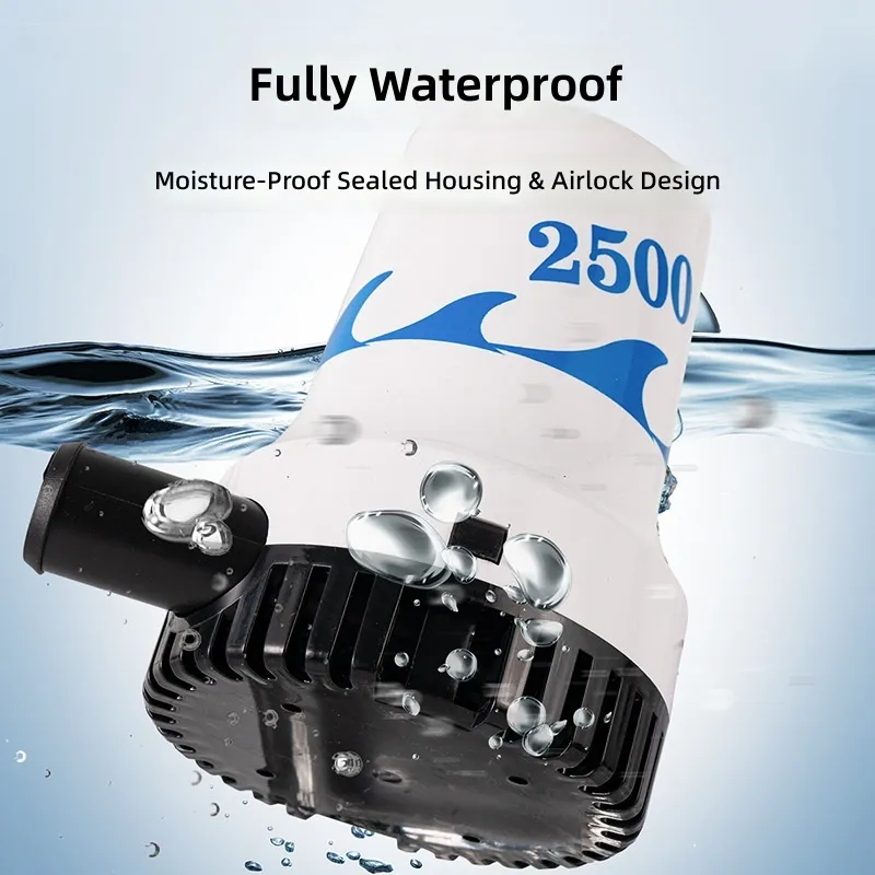 マリンビルジポンプ 12V 24V DC 水中ポンプ 高流量 - Fishing Boat Bilge Pump のレビューと価格